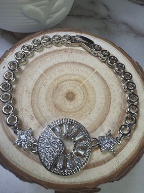 Stainless Steel Bracelet with Crystal Accents